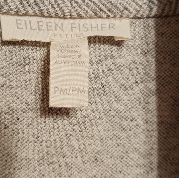 Eileen Fisher Petite Medium Herringbone Open Cardigan Long  Sweater Old Money - Picture 4 of 4